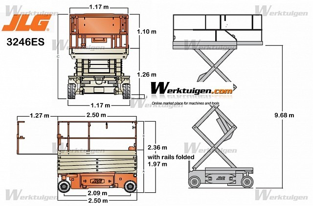 jlg 3246es measurments